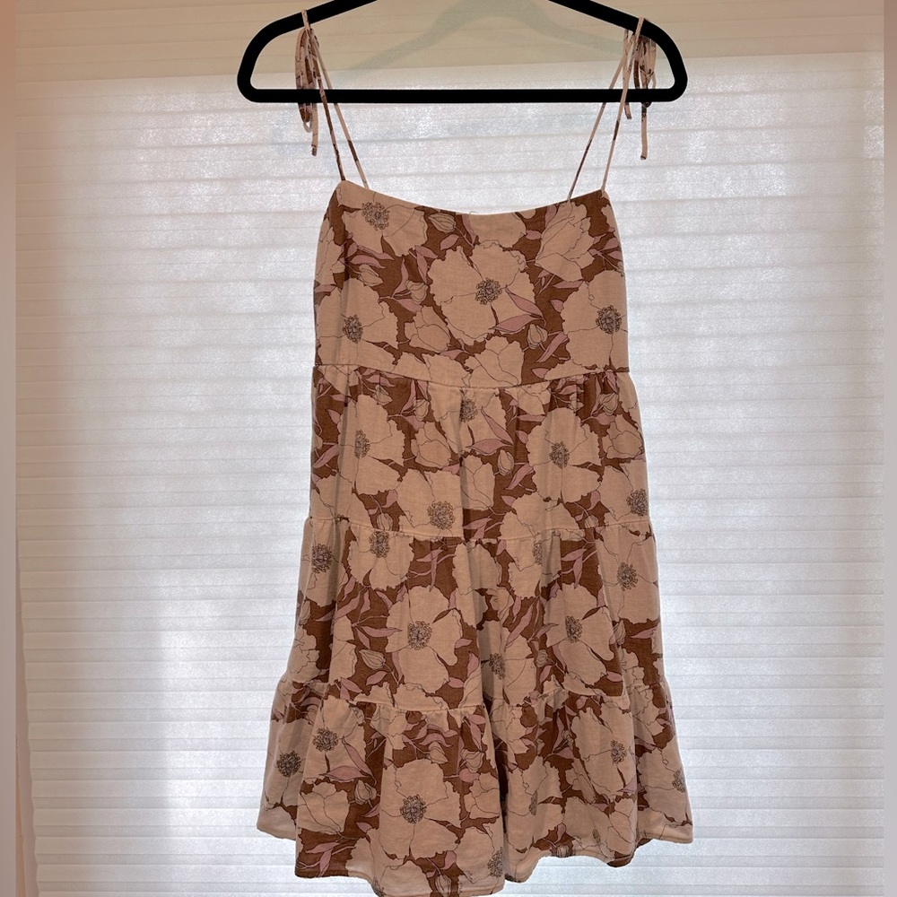 A&F Mini Dress - Linen - Floral - Size M